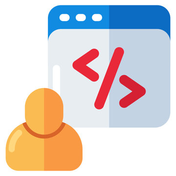 Unique design icon of web coding
