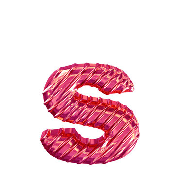 Ribbed pink symbol. letter s