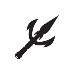 Trident logo icon, vector illustration template design