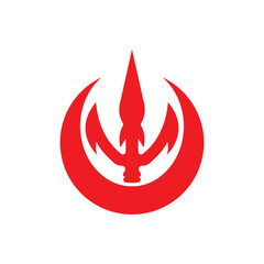 Trident logo icon, vector illustration template design