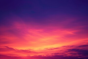 a gradient background transitioning from fiery sunset orange to deep twilight purple, capturing the essence of a dramatic evening sky