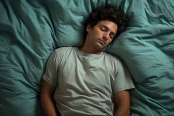Photo of a man sleeping due to exhaustion