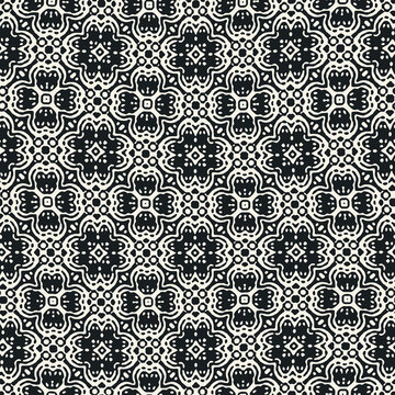 Monochrome Ornate Floral Textured Pattern