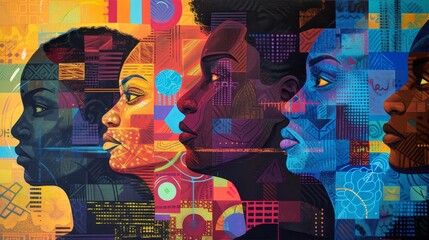 The Digital Tapestry: African American Influence in Wireless Signage - obrazy, fototapety, plakaty
