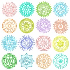 Collection Colorful Round Mandalas 1