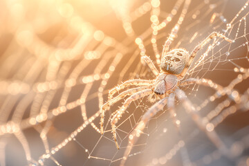 Close up macro photography of a spider web. Very detailed macro photography - Powered by Adobe