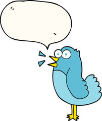 speech bubble cartoon bird