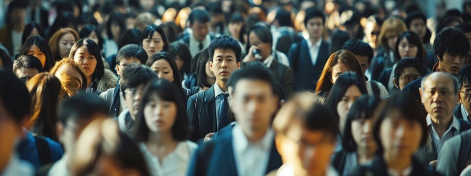 Asian People Working Group Background Generative AI