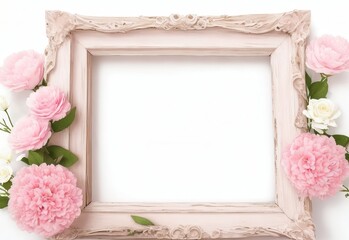 Wooden frame decorated with pink and white flower