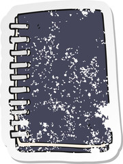 retro distressed sticker of a cartoon note book