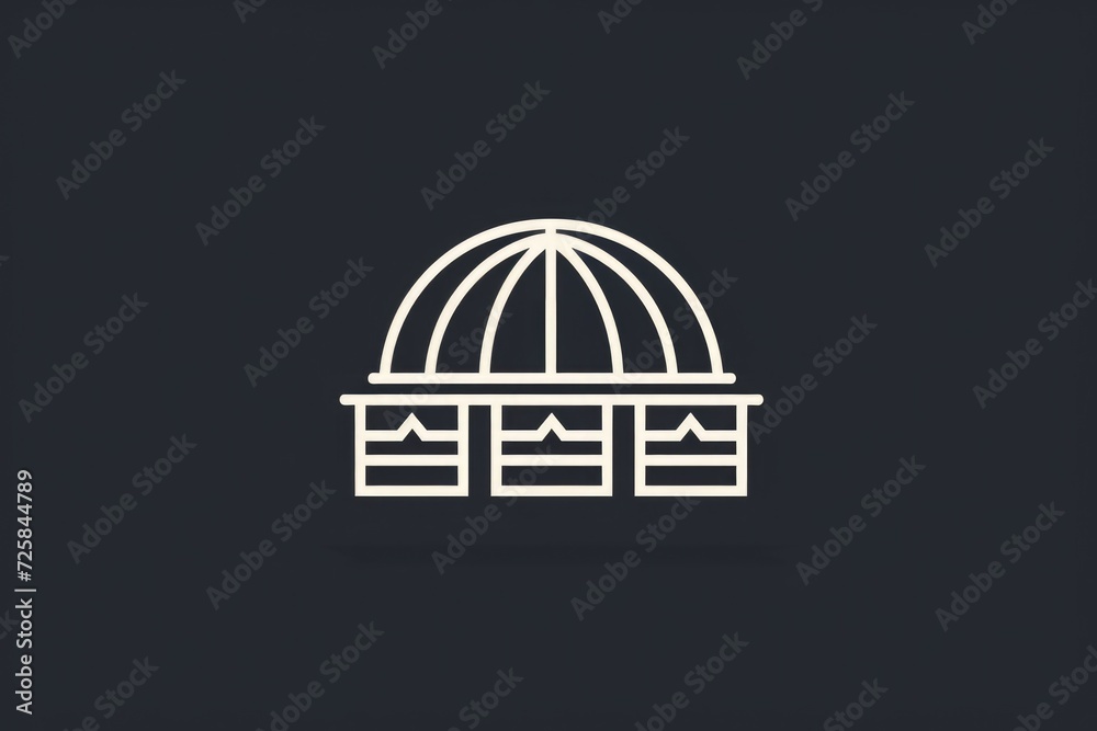 Poster a black and white photo of a building with a dome on top. suitable for architectural designs and his