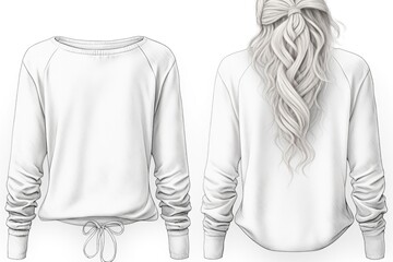 A woman's shirt with long sleeves and a tie around the neck. Suitable for professional and formal occasions