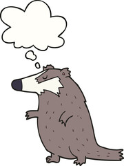 cartoon badger and thought bubble
