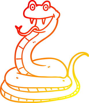 recommend clip art: warm gradient line drawing cartoon happy snake