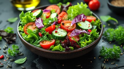 Mixed Greens Salad with Fresh Vegetables