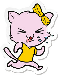 sticker of a cartoon cat