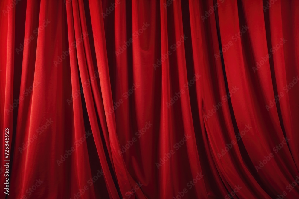 Poster A detailed view of a red curtain on a stage. Perfect for theater or performance-related projects