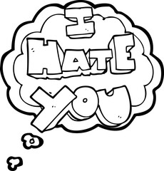 I hate you thought bubble cartoon symbol