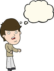 cartoon shocked man with thought bubble