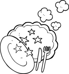 black and white cartoon clean plate