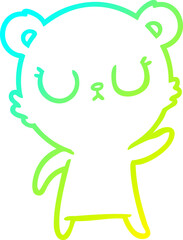 cold gradient line drawing peaceful cartoon bear