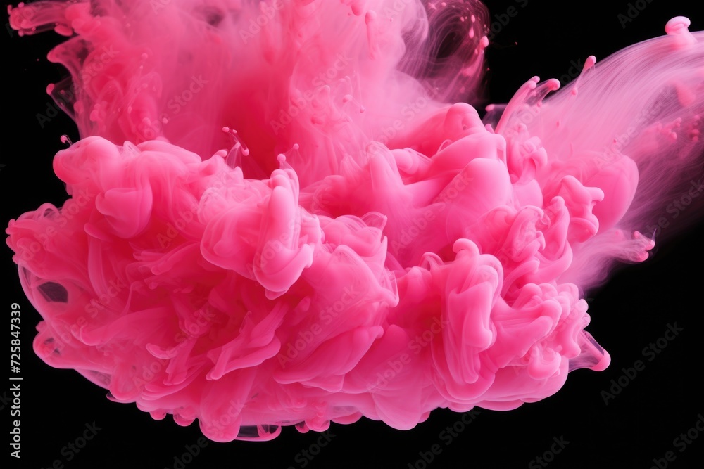 Poster a close-up view of a pink substance on a black background. this image can be used for various purpos