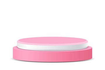 3D Pink White Round Podium Pedestal Displaying Product Presentations Awards 2 1