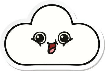 sticker of a cute cartoon cloud