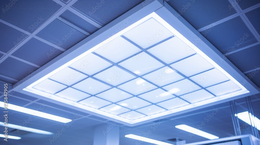 Poster a room with a ceiling light and additional lights. suitable for interior design or home improvement 