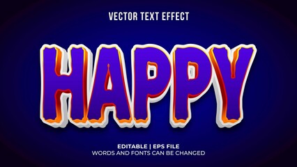 Happy Text Effect Editable 3D Style 1