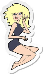 sticker of a cartoon sexy woman