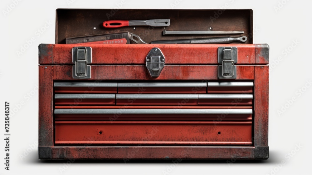Aufkleber a picture of a tool box with a variety of tools. ideal for diy projects or construction-related them