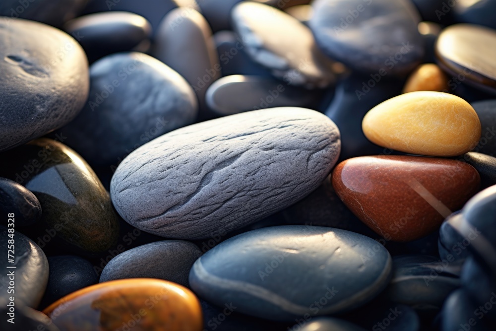 Poster A close-up view of a bunch of rocks. Perfect for adding texture and natural elements to your design projects