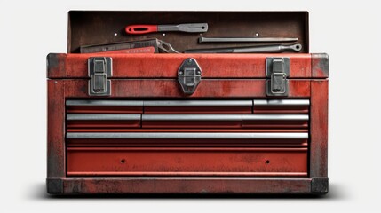 A picture of a tool box with a variety of tools. Ideal for DIY projects or construction-related themes