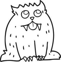 black and white cartoon beast