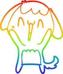 rainbow gradient line drawing cute cartoon dog