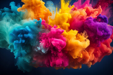 Holi festival of colors colorful paint splash explosion  - obrazy, fototapety, plakaty