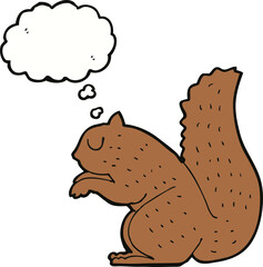 cartoon squirrel with thought bubble