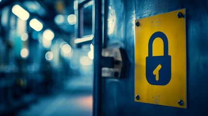 Workplace Safety: Signs Amidst the Lock Symbol