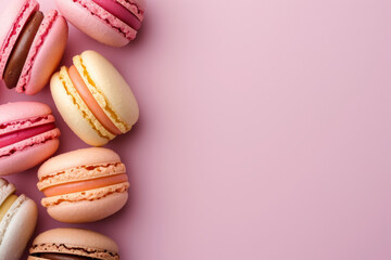 Macarons background with copy space