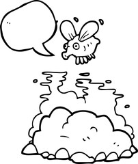 speech bubble cartoon fly and manure