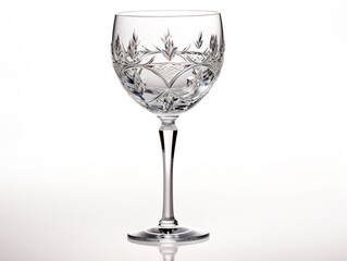 Crystal Wine Glass Elegance and Celebration Isolated on White Background AI Generated