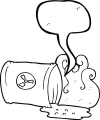 speech bubble cartoon nuclear waste