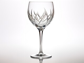 Crystal Wine Glass Elegance and Celebration Isolated on White Background AI Generated