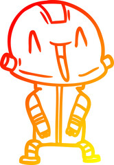 Fototapeta premium warm gradient line drawing cartoon robot