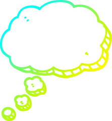 cold gradient line drawing cartoon speech bubble