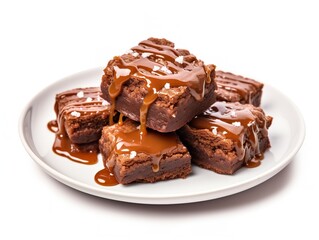 Gourmet Salted Caramel Sweet Treat Isolated on White Background AI Generated