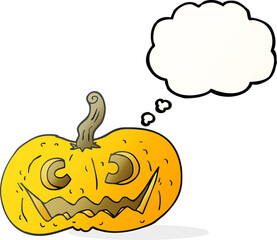 thought bubble cartoon halloween pumpkin