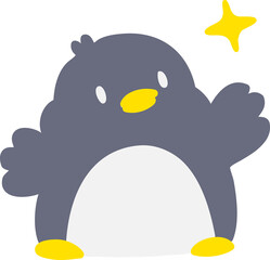 cute christmas penguin with star