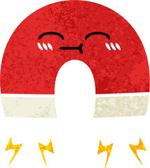 retro illustration style cartoon magnet
